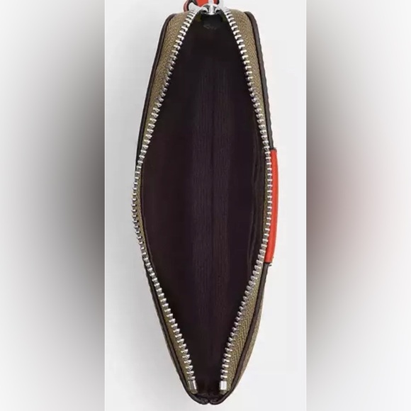 COACH Corner Zip Wristlet Signature Canvas W/ Red Stripe - NEW W/ TAGS MSRP: $88 - Picture 2 of 5